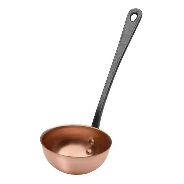 Baumalu, Louche en Cuivre 29,5 x 11 x 8,5 cm - Ustensile de Cuisine Pratique avec Manche en Fonte, Design Ergonomique, Idéal pour Sauces et Soupes, Garantie 2 Ans