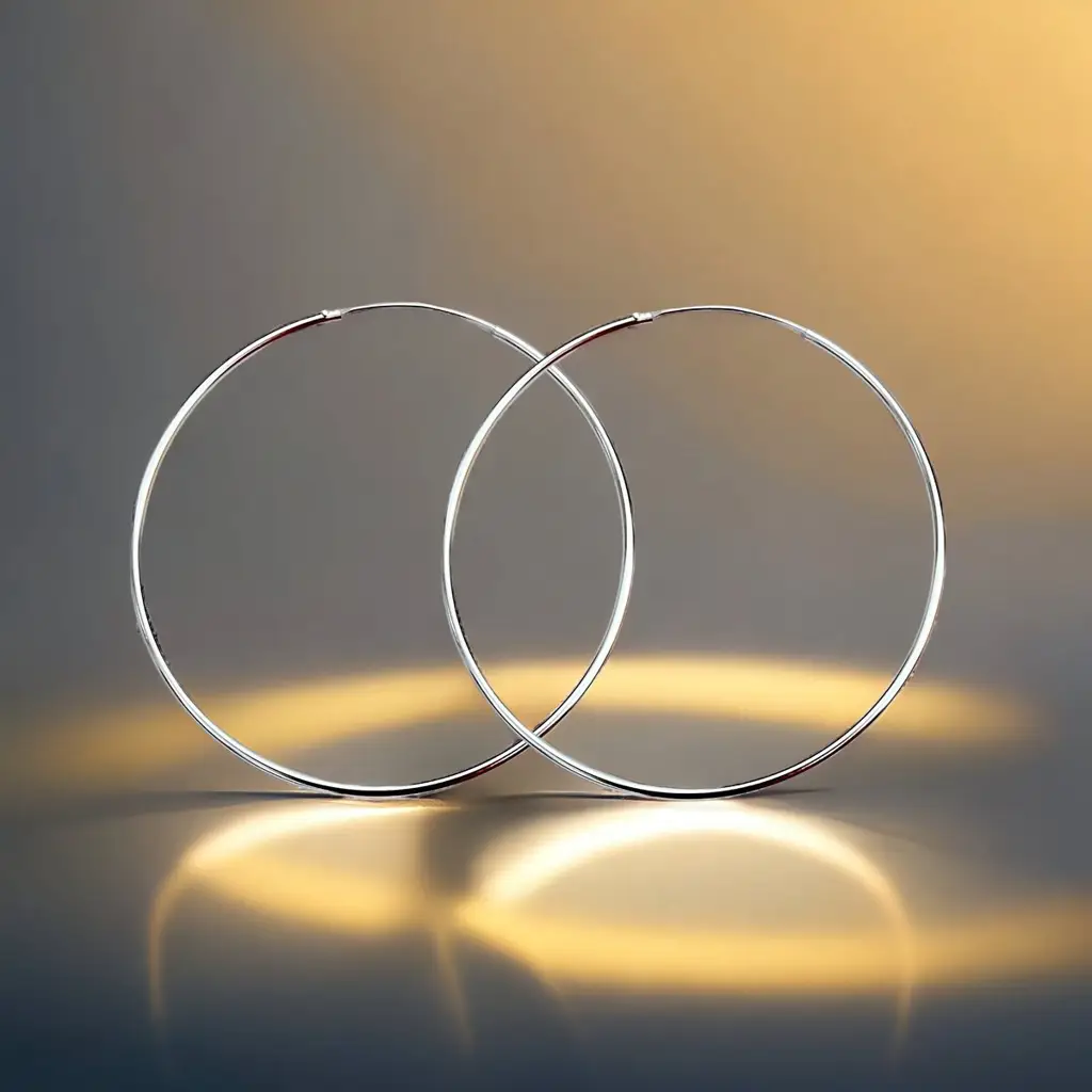 Pure elegance: 925 sterling silver XL hoop earrings in a minimalist design - created for timeless beauty - OHR925-64