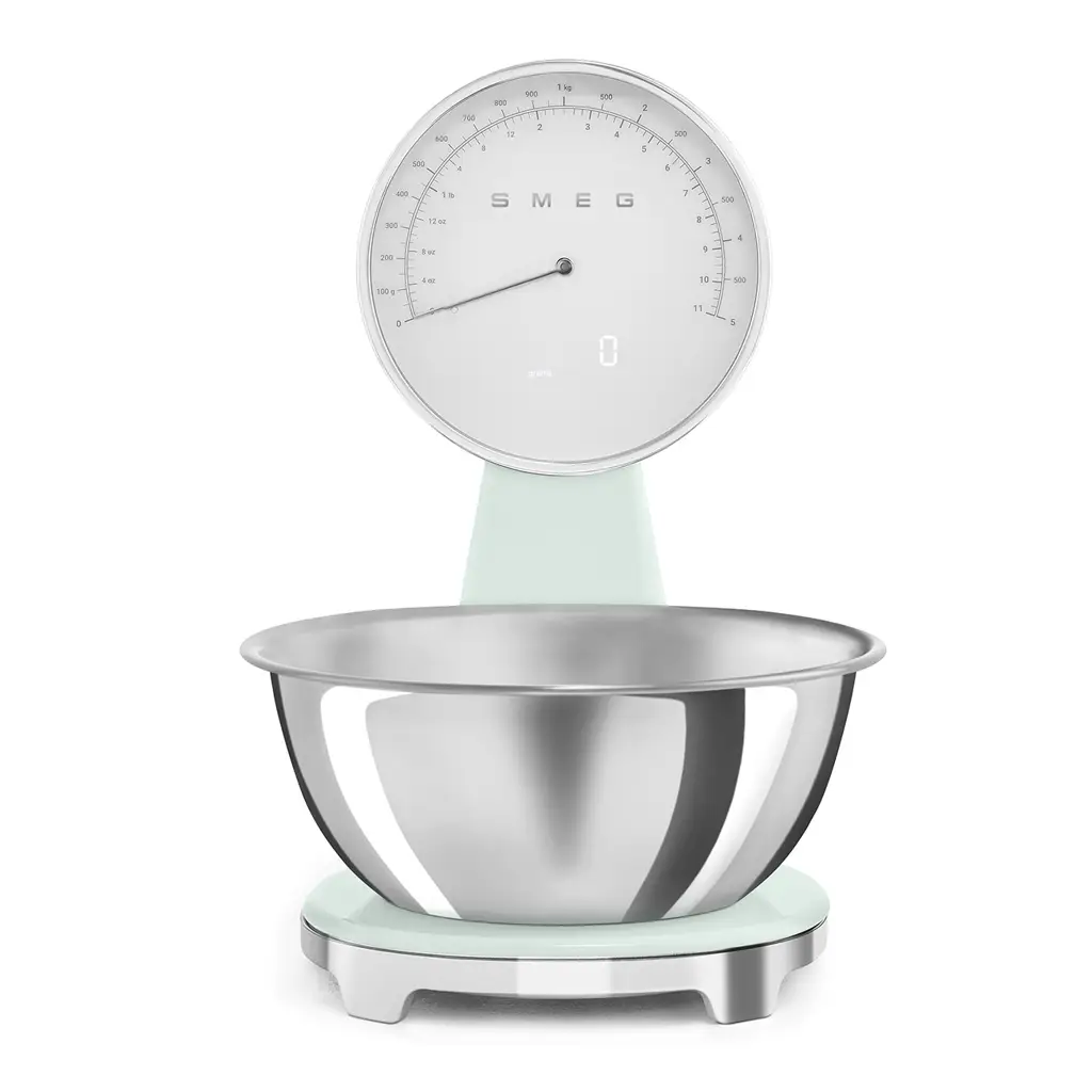 SMEG ANALOG AND DIGITAL KITCHEN SCALE PASTEL GREEN KSF01PGWW
