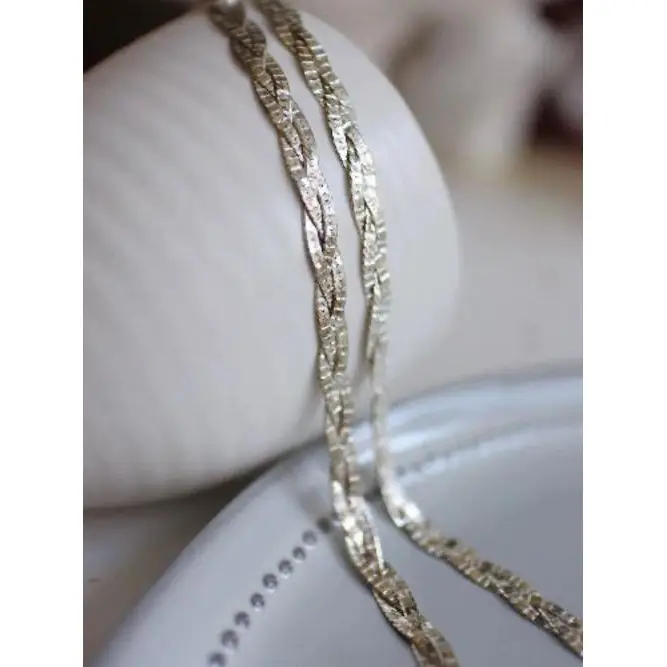 Sterling Silver Braided Herringbone chain