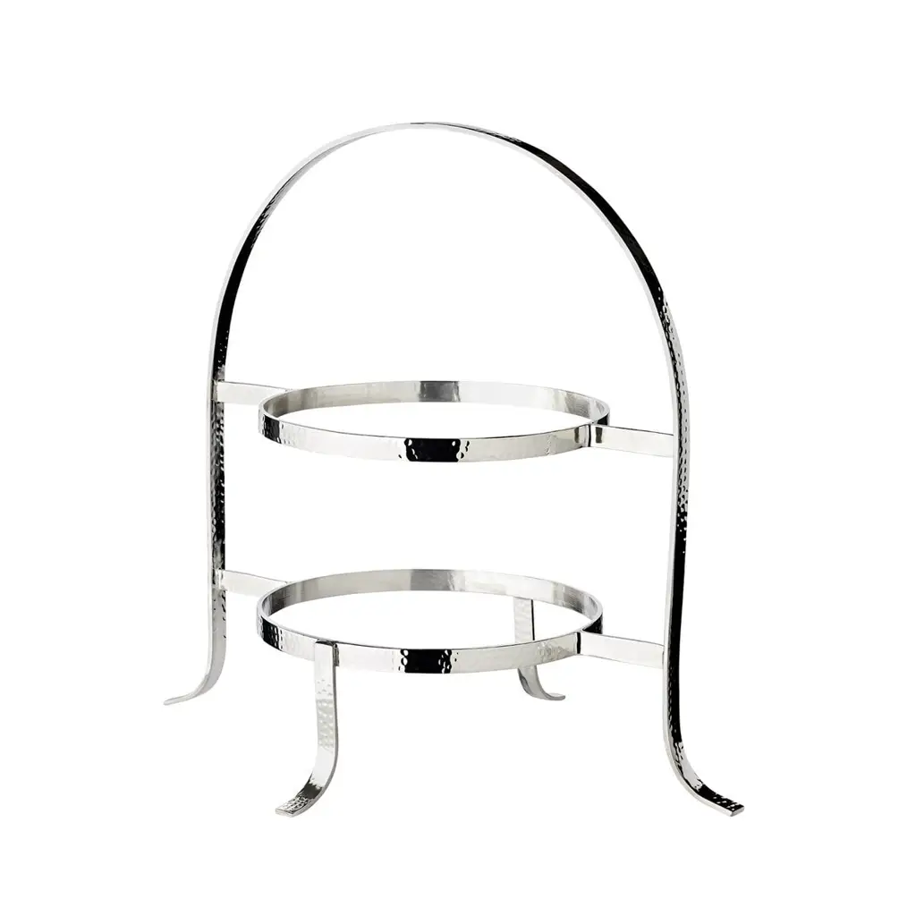 Cake stand Sina (height 33 cm), hammered, for 2 plates Ø 20 to 28 cm, heavy silver plated