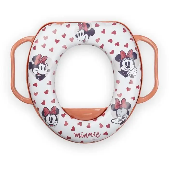 Tataway Réducteur de toilette pour enfants Disney Minnie, en plastique, avec deux poignées de support, siège rembourré et réutilisable