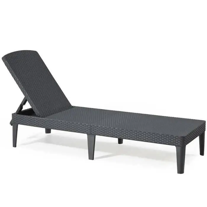 Allibert Sunl Ounger pour Bain de Soleil, Graphite/Gris, 58 x 187 x 29 cm