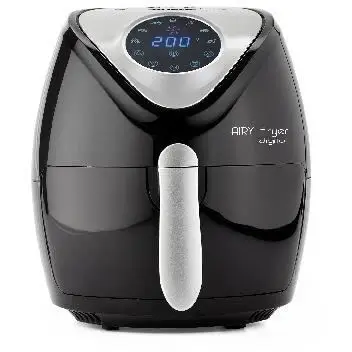 Ariete Friteuse Digital 4616, Friteuse à Air 3.5L, Minuteur 60 Minutes, Ecran LCD et Tactile avec 7 Modes de Cuisson, Température Maximale 200°C, 1300W, Noir