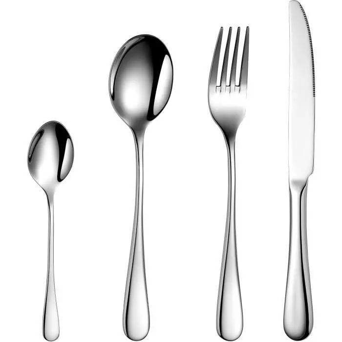 Arthur Martin Ménagère 24 pièces AM2202 Set de couverts de table acier inox pour 6 personnes