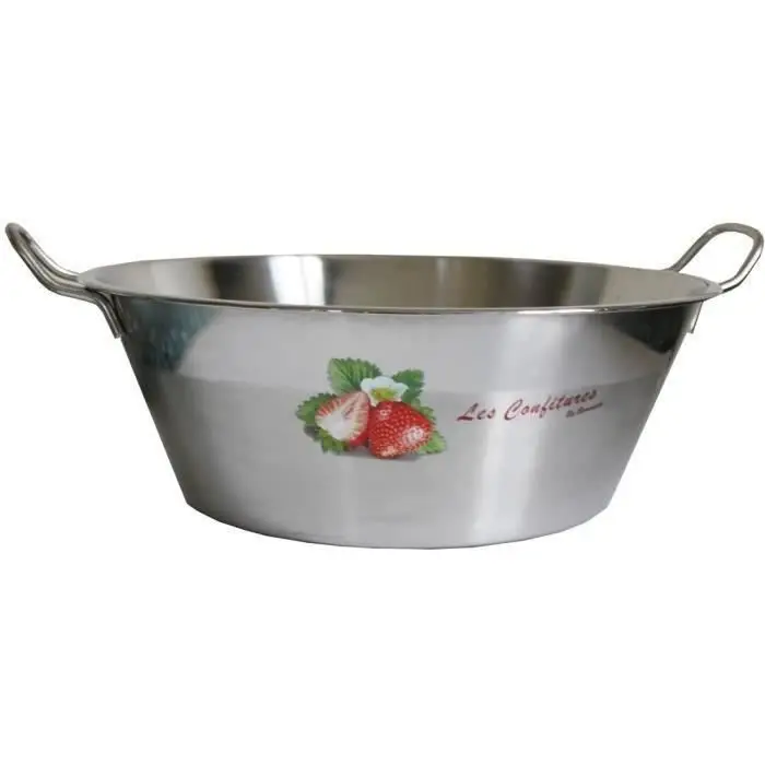 Baumalu, Bassine à Confiture Décorée 38 cm - 9L en Acier Inoxydable - Ustensile de Cuisine Pratique avec Poignées Ergonomiques - Idéale pour Confitures Maison - Garantie 2 Ans