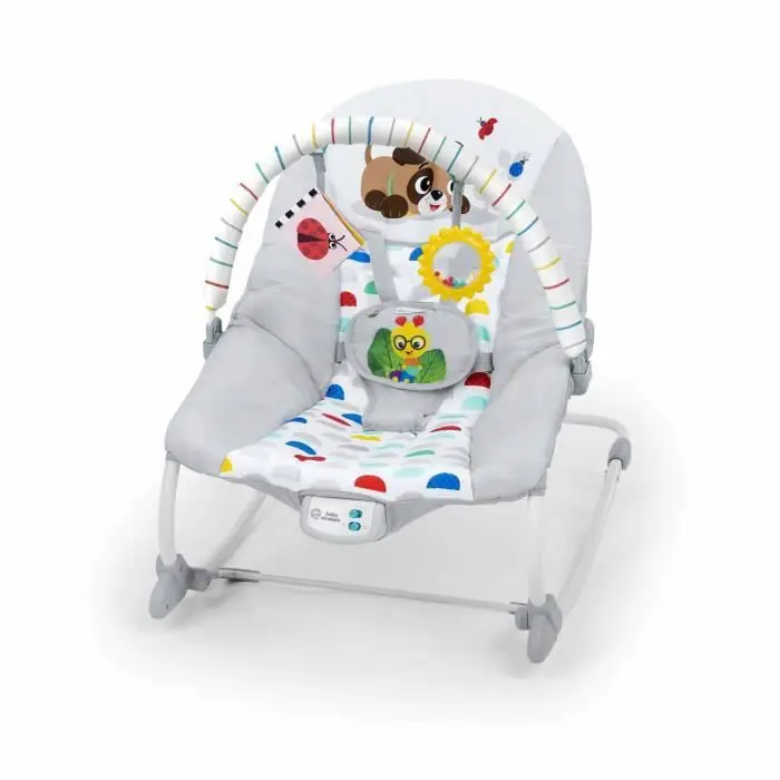 Baby Einstein, Transat Musical Dean's Discovery Spot, Transat 2-en-1 Bébé et Tout-Petit, Vibrations Apaisantes, Inclinaison 2 Positions, Jouets Amovibles, 0 Mois+, Max 18kg, 70x49x60 CM