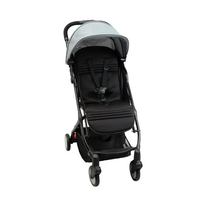 Bambisol Poussette Canne Compacte YUKO² | Dès la Naissance - 22kg, Pliage 1 main, Repose-jambe Réglable, Sac | Noir Gris