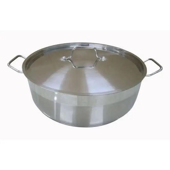 BAUMALU, Mijoteuse avec couvercle, en inox de qualité professionnelle, finition brossée, poignées rivetées robustes, cuisson homogène et sans accroche, 36 cm