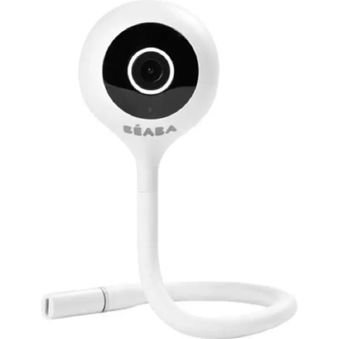 BÉABA, Ecoute Bébé Vidéo, Babyphone Zen Connect, Caméra Full HD 1080p, Talkie-Walkie, Longue Portée, Connexion Mobile et WiFi, Berceuses, Tige Flexible