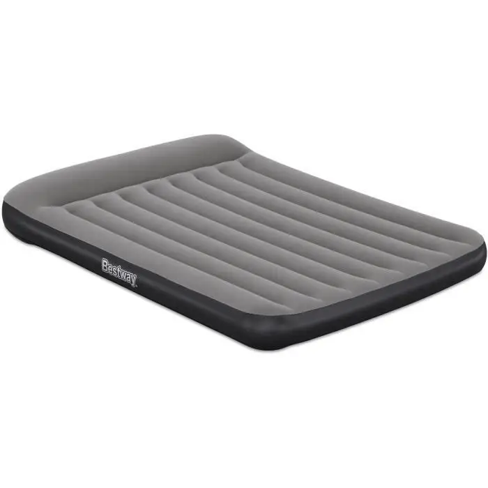 Bestway Matelas Gonflable 2 Places Queen Tritech avec Pompe USB intégrée - 203 cm x 152 cm x 30 cm - Gris/Noir
