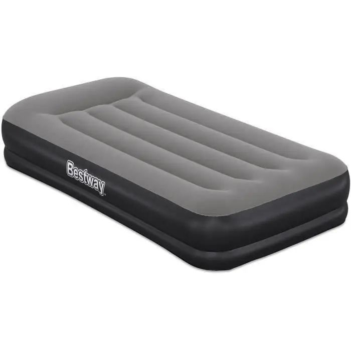 Bestway Matelas Gonflable Tritech Une Personne Twin avec Pompe USB intégrée - 191 cm x 97 cm x 36 cm - Gris/Noir