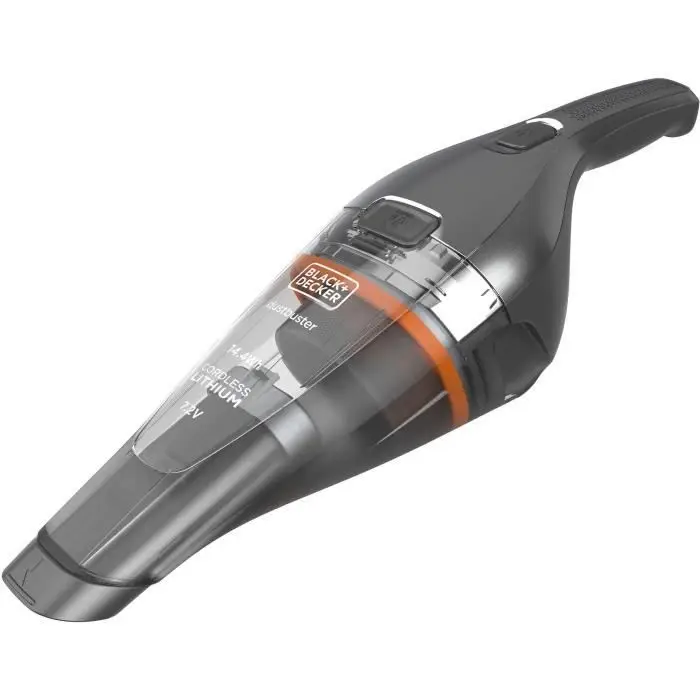 BLACK+DECKER NVC220WC-QW Aspirateur à main sans fil - 15,5 AirW - Capacité du bol : 385 ml - Base de charge, 7.2V, Gris métalisé, 385 ml
