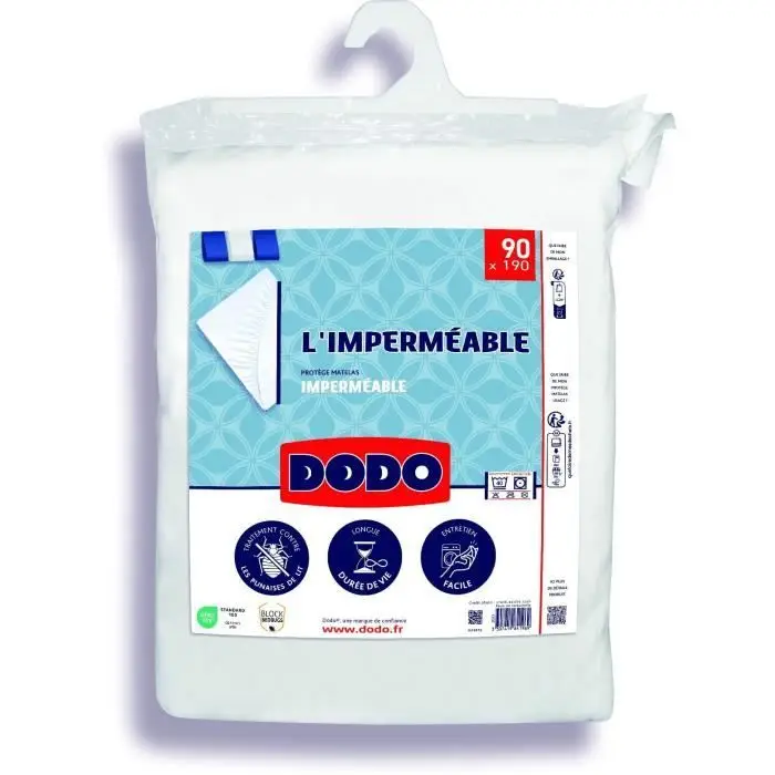 Waterproof mattress protector - 90x190 cm - Cotton/polyester - Anti bedbugs