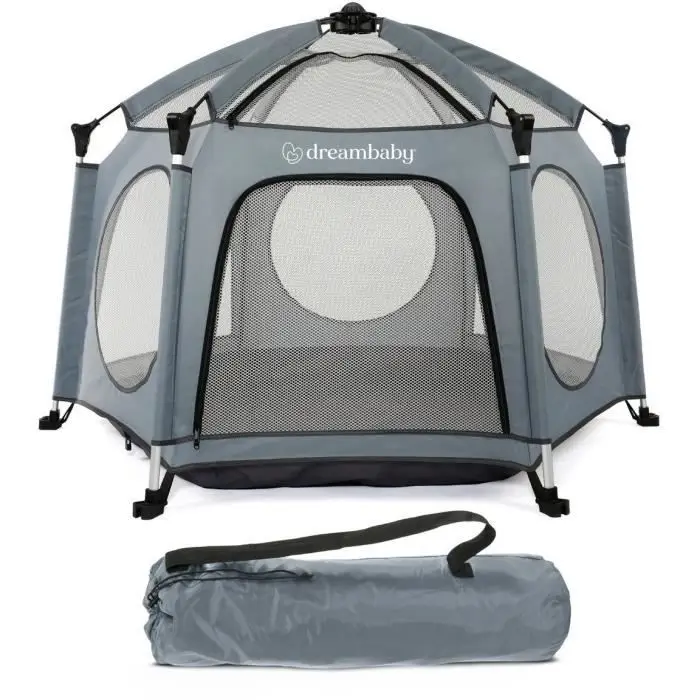 Dreambaby Adventure Parc pop-up pour enfants, intérieur et extérieur, parc portable avec base et auvent anti-UV, cour de jeu pliable pour bébé pour voyage