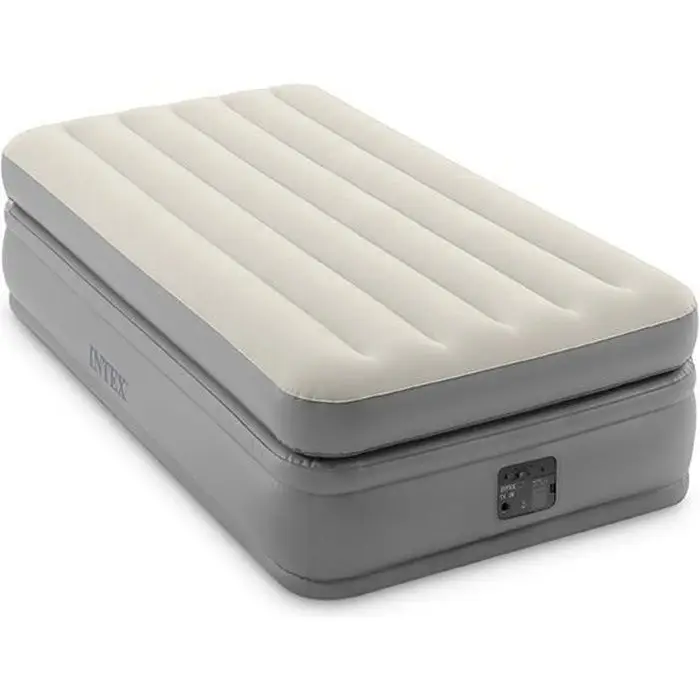 Intex - 64162NP - Lit Gonflable Prime Comfort Elevated - Électrique 1 Pers, Beige