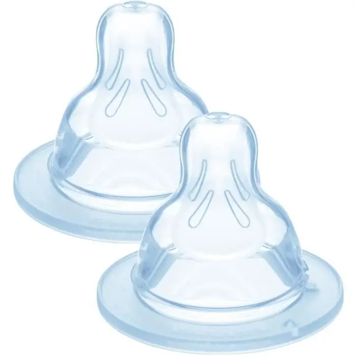 MAM Tétines pour biberon 6+ mois (2 pièces) – Lot de 2 tétines en silicone débit X vitesse ultra-rapide – Tétine plate et ultra-douce pour bébé