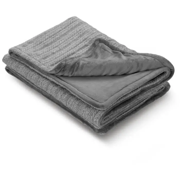Medisana HB 680 Couverture chauffante en peluche, couverture en peluche en tricot avec arrêt automatique, lavable, 3 réglages de température 160 x 120 cm, aspect réversible à 2 couleurs