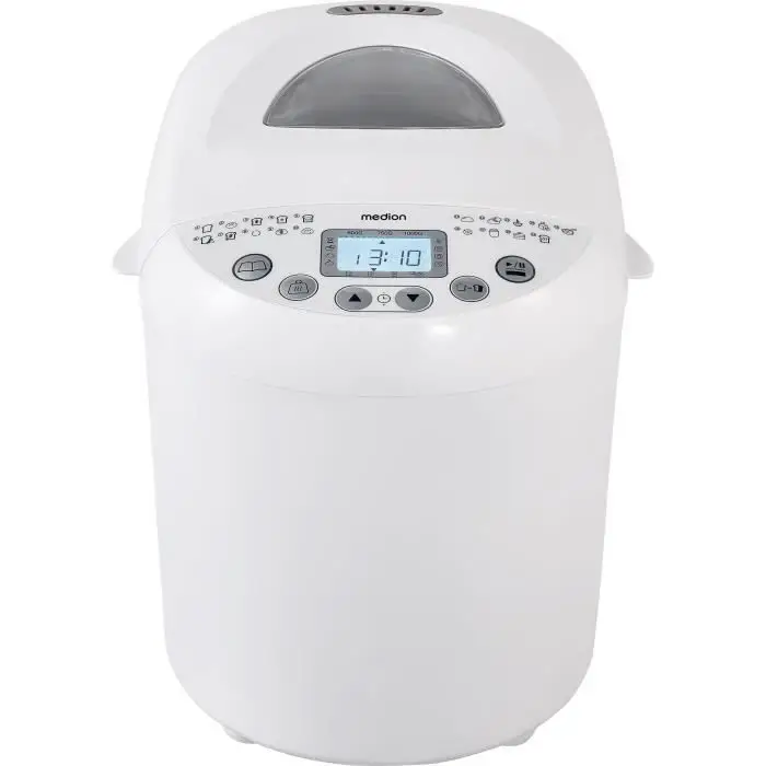 MEDION Machine à pain (550 W, jusqu’à 1000 g, 19 programmes, 3 niveaux de cuisson, maintien au chaud, départ différé, MD11011)