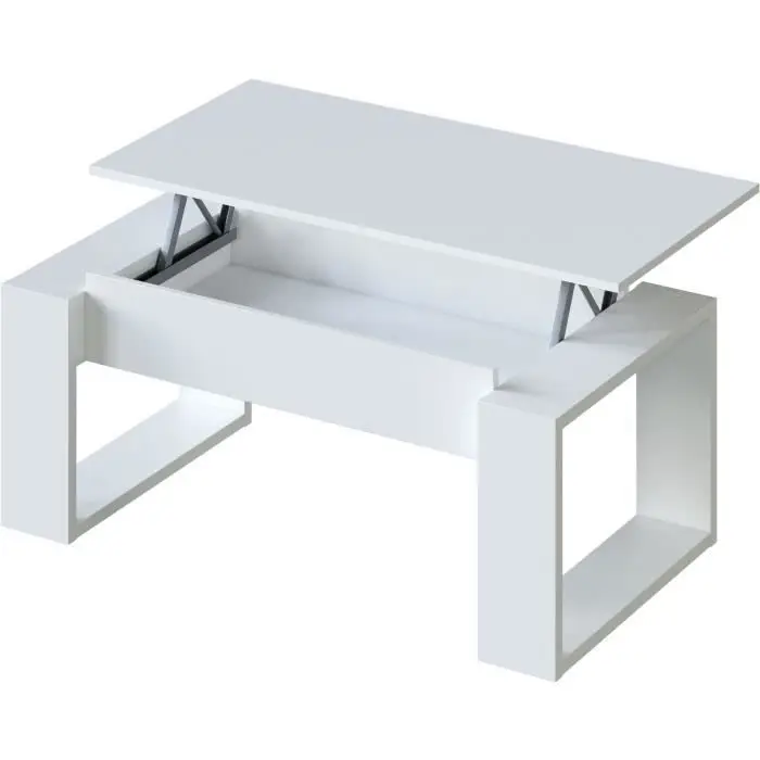 Calicosy Table Basse Design à Plateau Relevable - en Panneaux de Particules - Style Contemporain - pour Salon - L102 cm x L50 cm x H43 cm