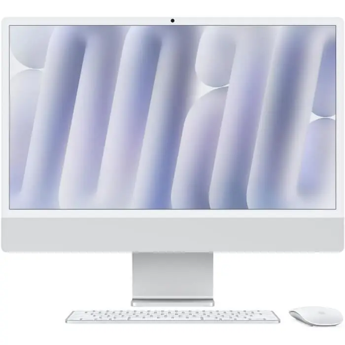 Apple iMac Ordinateur de Bureau Tout-en-Un avec Puce M4, CPU 8 cœurs et GPU 8 cœurs : Conçu pour Apple Intelligence, écran Retina 24'', 16 Go de mémoire unifiée, 256 Go de Stockage SSD ; Argent
