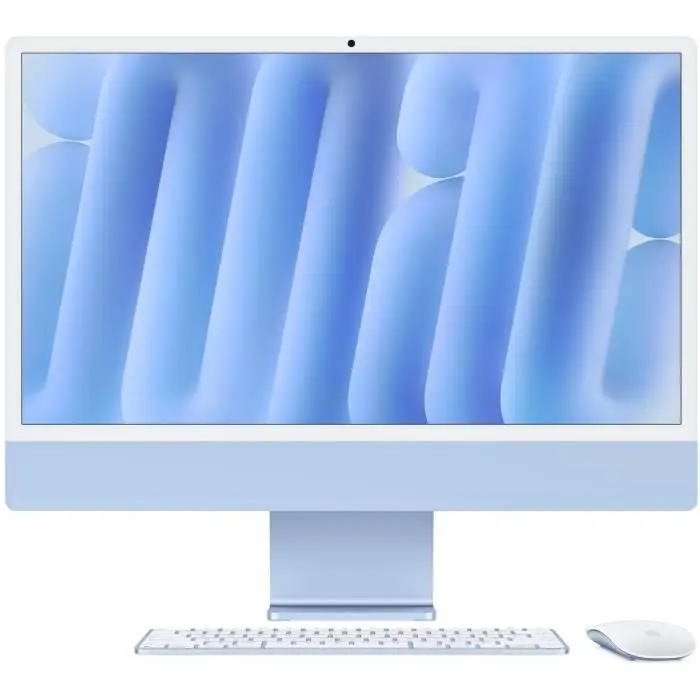 Apple iMac Ordinateur de Bureau Tout-en-Un avec Puce M4, CPU 8 cœurs et GPU 8 cœurs : Conçu pour Apple Intelligence, écran Retina 24'', 16 Go de mémoire unifiée, 256 Go de Stockage SSD ; Bleu