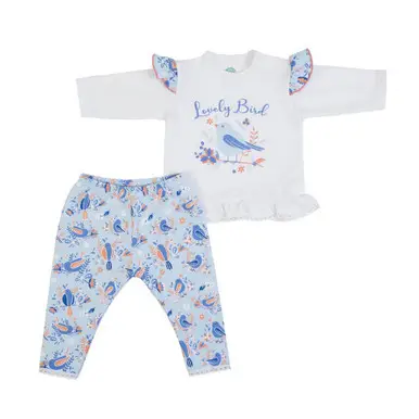 15533 - T-shirt long sleeve + leggings - AW 22-23 Light blue/white, 3 M