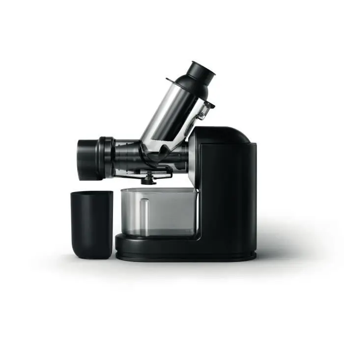 Philips Viva Collection Extracteur de Jus, Cheminée XL, 70 mm Nettoyage rapide en 90 secondes, Montage facile, Blanche, Noir/Argenté (HR1889/70)