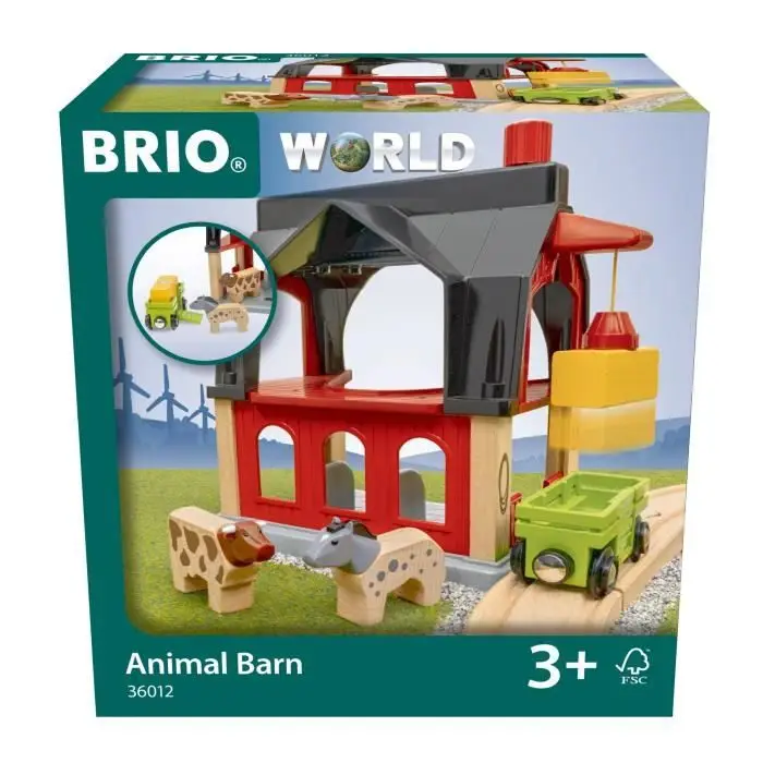 BRIO World - Grange des Animaux - Accessoire pour Circuit de Train en Bois - Action de Jeu sans Pile / avec Aimant - Jouet pour garçons et Filles dès 3 Ans - 36012