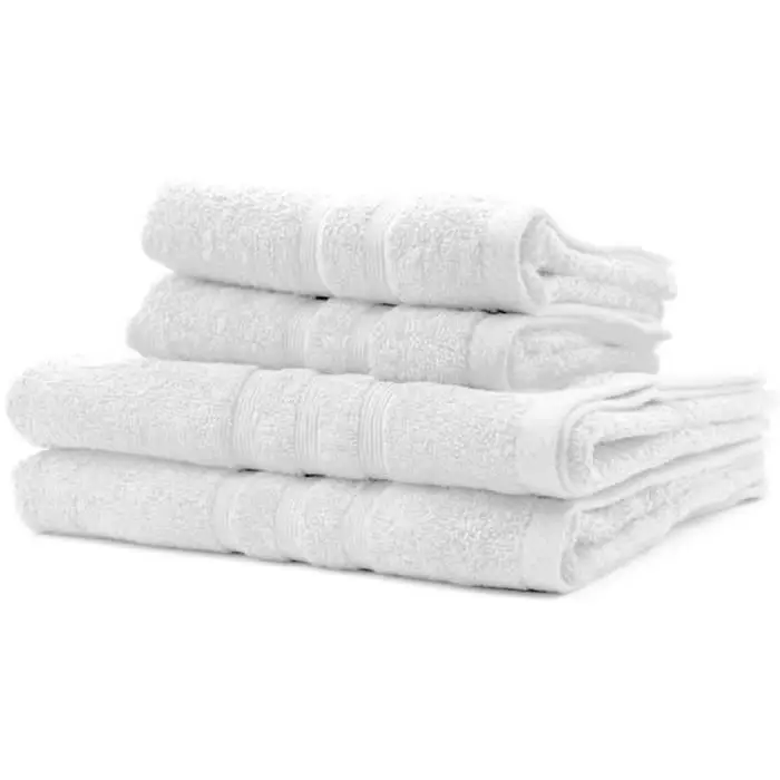 2 Serviettes de Bain 50x90 + 2 Draps de Bain 70x130 cm 100% Coton - CHALK